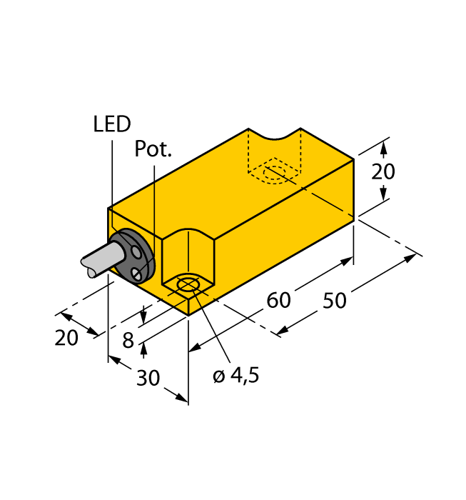 Емкостной датчик уровня TURCK BCF10-Q20L60-AP4X