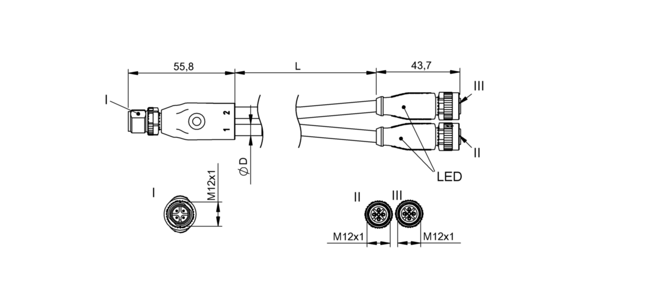 Y-образный распределитель Balluff BCC M414-M415-M415-U2011-050