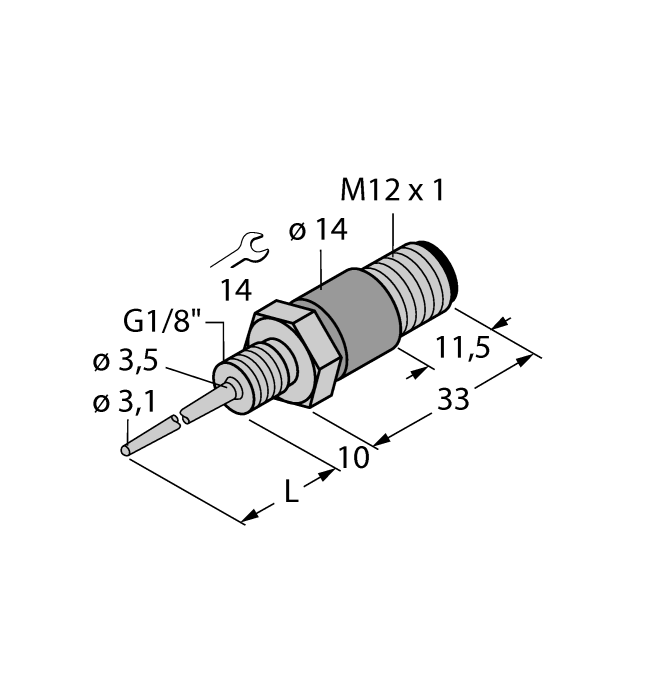 Датчик температуры TURCK TP-103A-G1/8-H1141-L024
