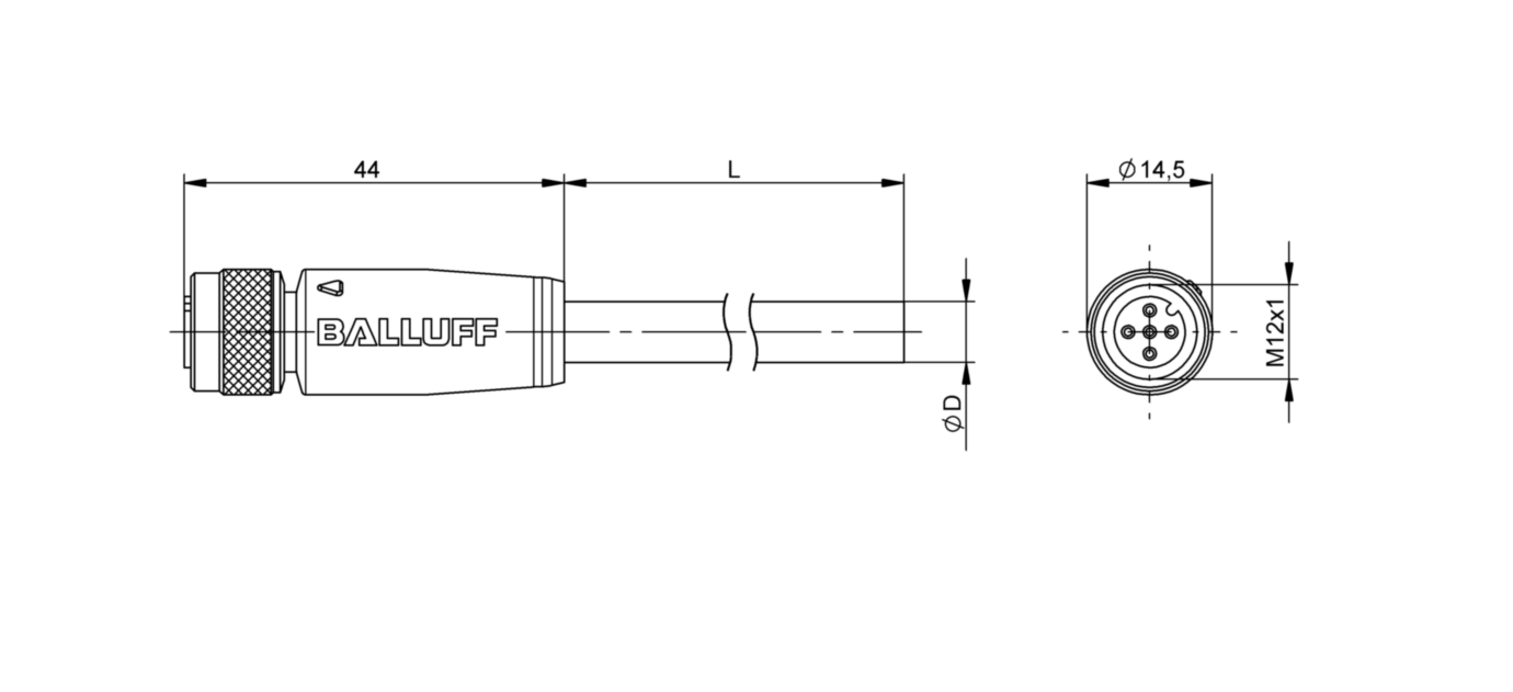 Разъем с кабелем Balluff BCC M415-0000-1A-037-VS8334-050