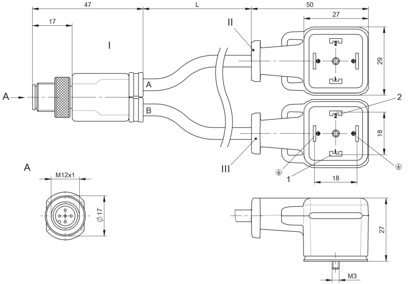Y-образный распределитель Balluff BCC M415-VA04-VA04-U2005-015