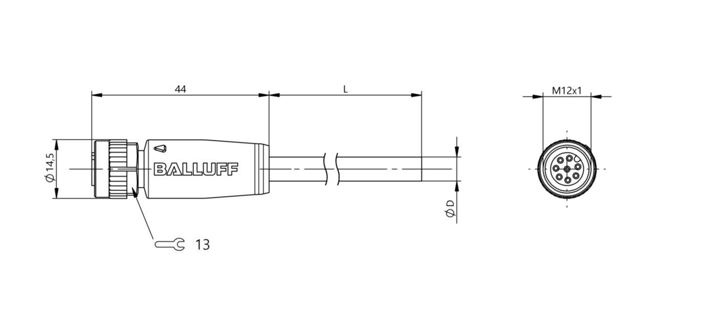 Разъем с кабелем Balluff BCC M418-0000-1A-069-PX0825-500