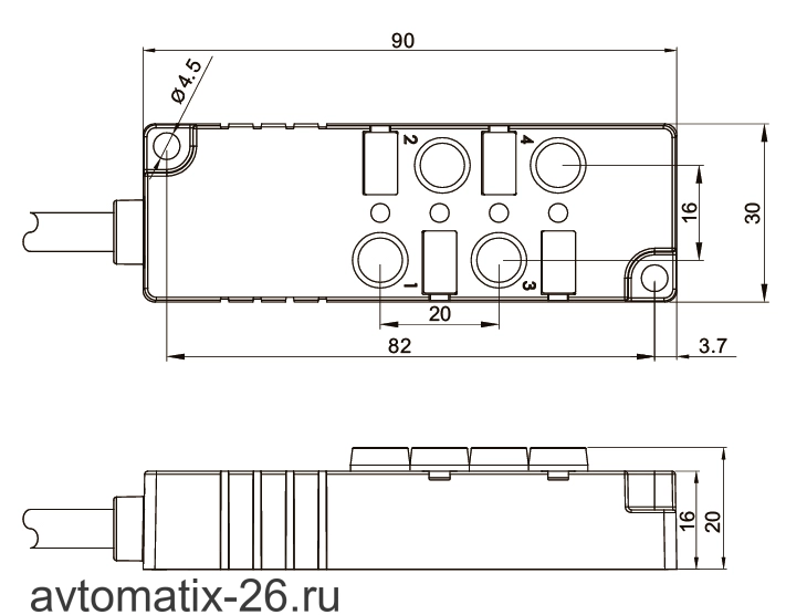 Распределительная коробка для датчиков LANBAO DB080403-2-05N