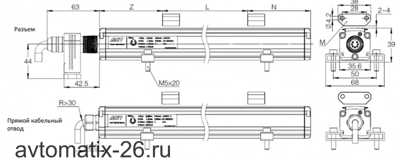 Датчик линейных перемещений AMT Linear Position Sensor LPS1-KS50NSB0160MHD71N1S1G10