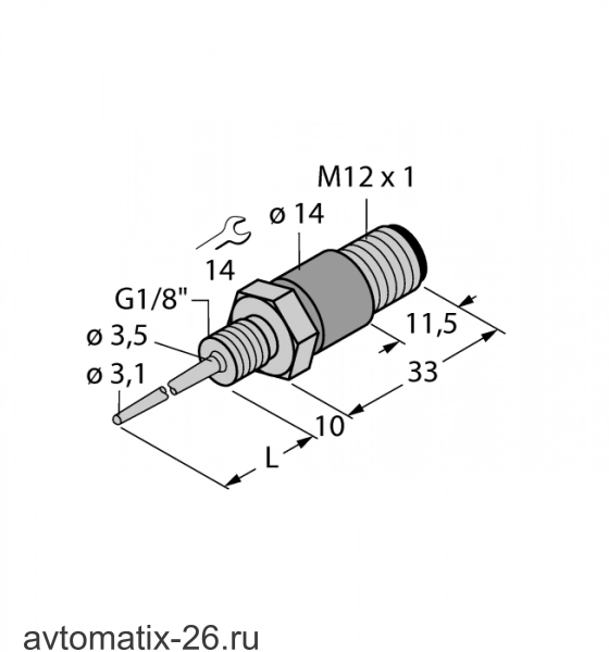 Датчик температуры TURCK TP-103A-G1/8-H1141-L024