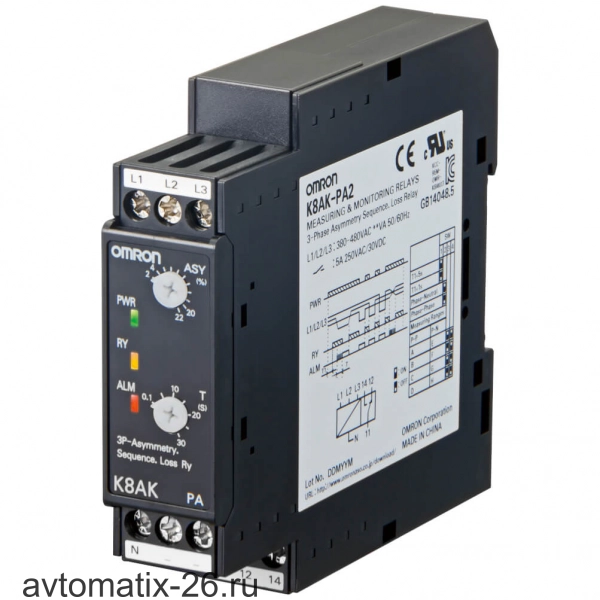 Реле контроля напряжения Omron K8AK-PA2