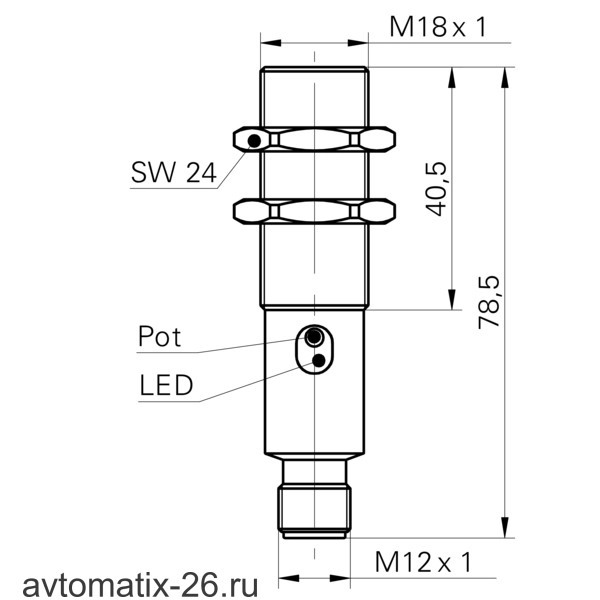 Емкостной датчик уровня Baumer CFAM 18N3600/S14