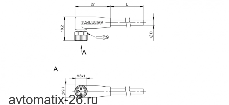 Разъем с кабелем Balluff BCC M323-0000-10-004-PW3334-050