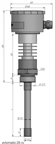 Емкостной уровнемер СЕНСОР ДНЕ-3Т009-117Т30