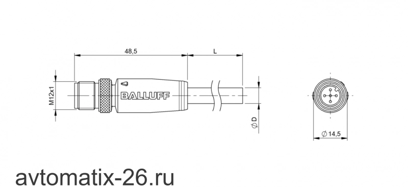 Разъем с кабелем Balluff BCC M415-0000-2A-030-VS85N6-020