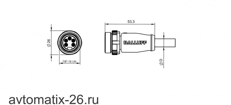 Разъем с кабелем Balluff BCC A315-0000-20-030-VS85N4-020