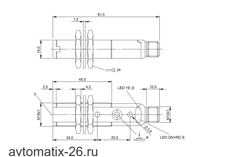 Люминесцентный датчик Balluff BLT 18KF-001-P-S4
