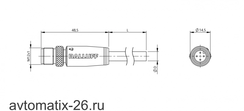 Разъем с кабелем Balluff BCC M414-0000-2A-014-VS8434-050
