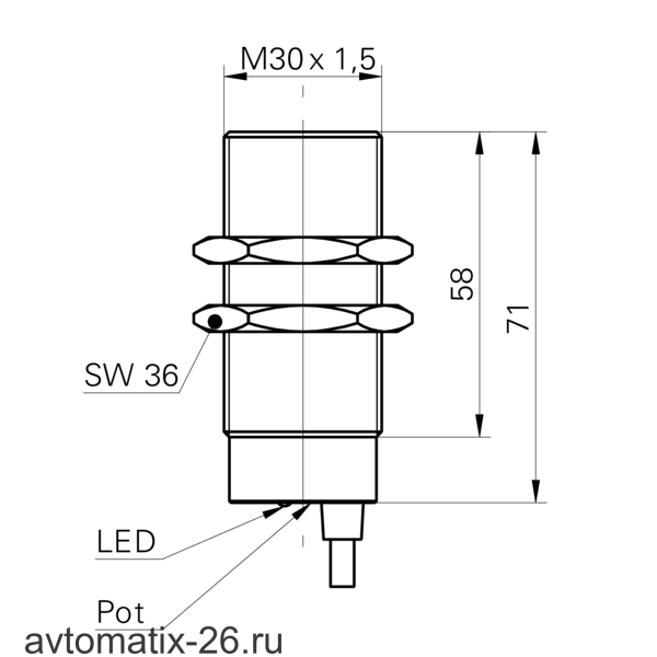 Емкостной датчик уровня Baumer CFAM 30N3600
