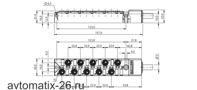 Распределительная коробка Balluff BPI AM3040-5K-B0-KPXP0-030
