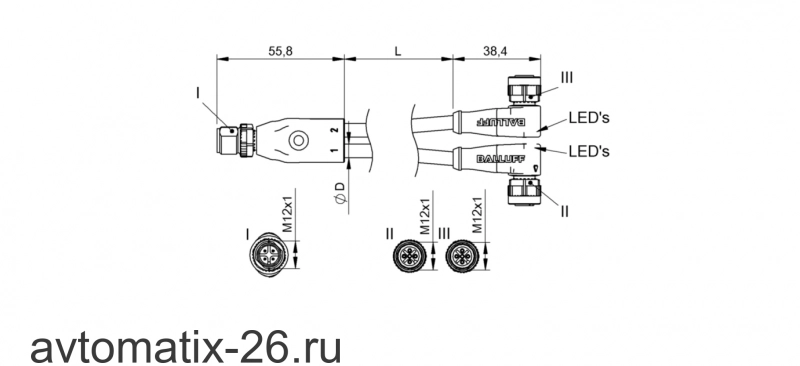 Y-образный распределитель Balluff BCC M414-M425-M425-U2011-010