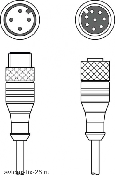 Соединительный кабель Leuze Electronic K-DS M12A-8P-4P-2m-L-PUR