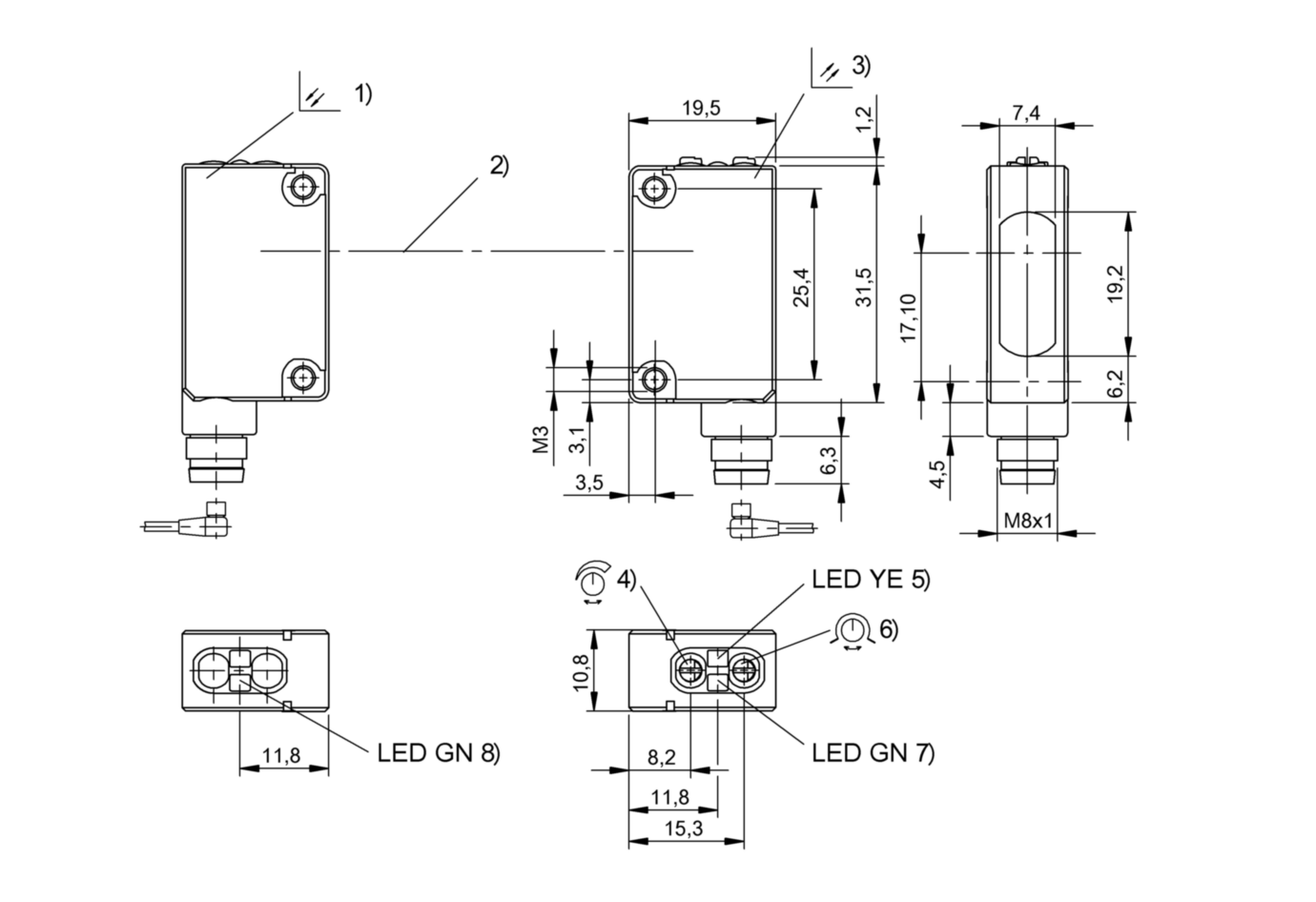Оптический датчик Balluff BOS 5K-NU-LX10-S75