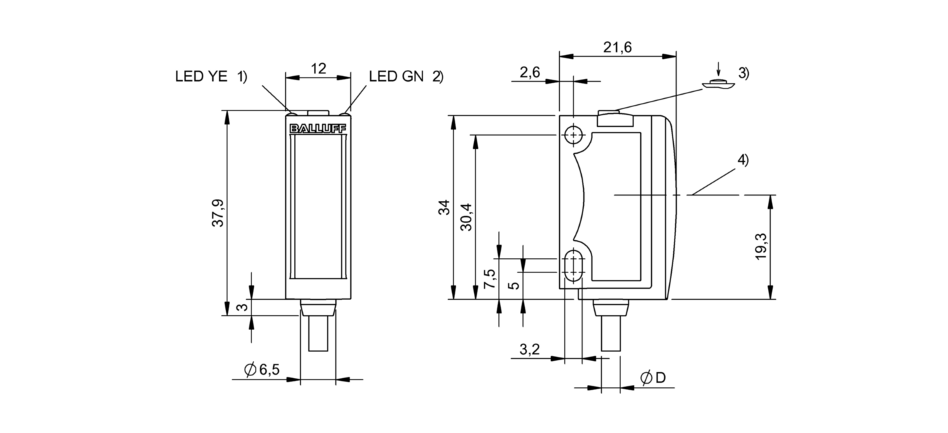 Оптический датчик Balluff BOS 6K-PU-PT10-02