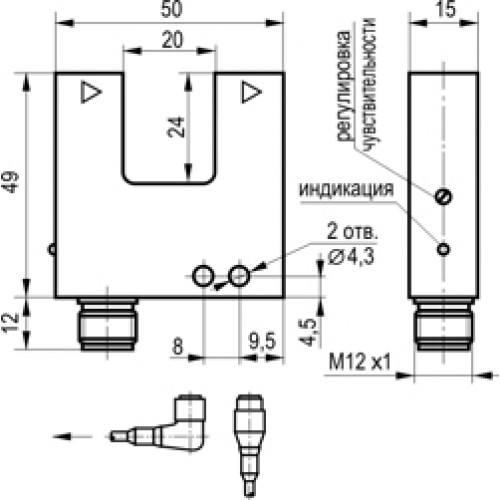 Щелевой датчик ТЕКО OU NC3P-43N-20-LZS4