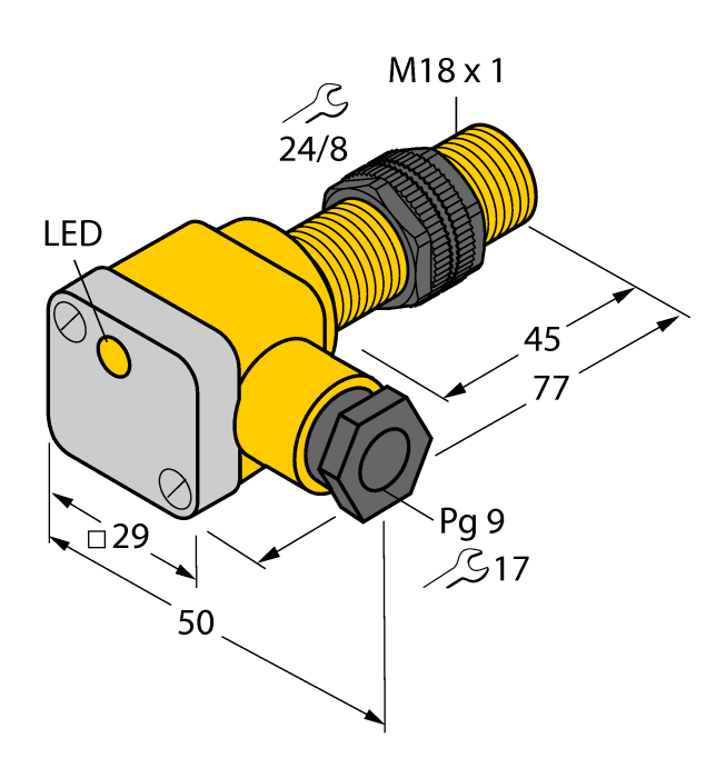 Индуктивный датчик TURCK NI10-P18SK-AZ3X