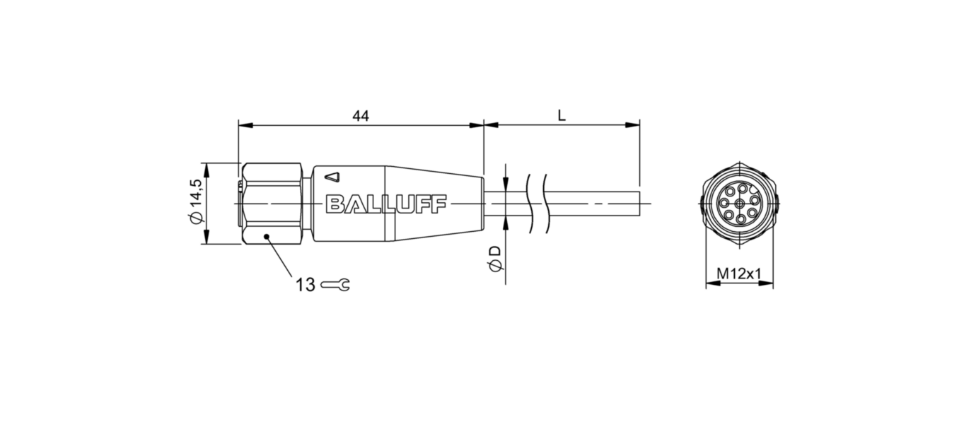 Разъем с кабелем Balluff BCC S418-0000-1A-069-VX8825-100