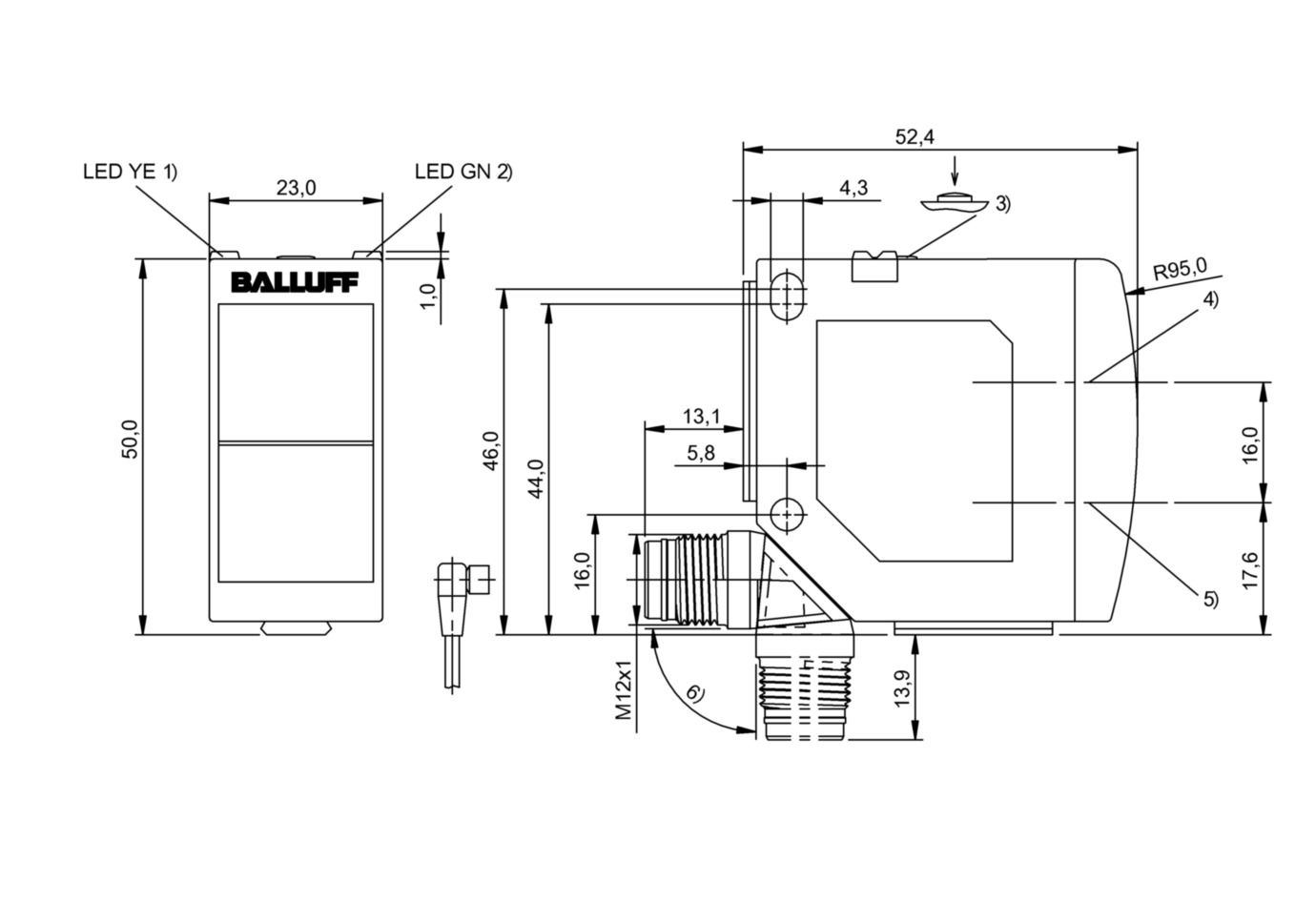 Оптический датчик Balluff BOS 23K-NU-RR10-S4