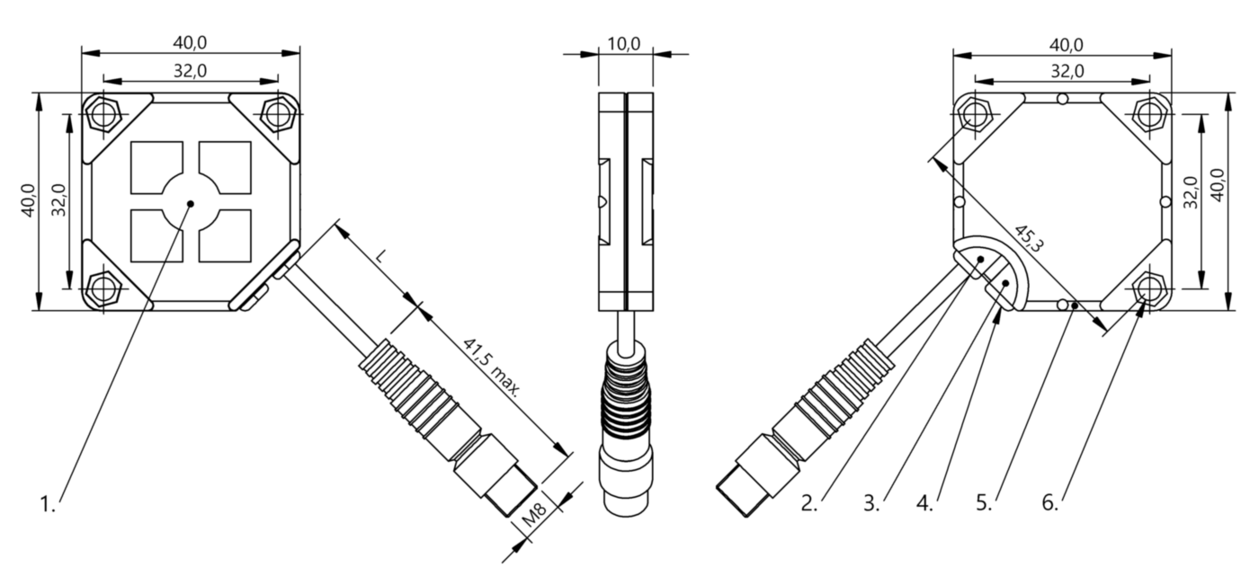 Емкостной датчик Balluff BCS Q40BBAA-PSC20C-EP00,5-GS49