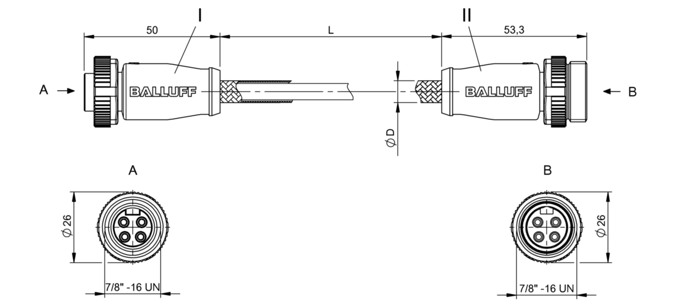 Соединительный кабель Balluff BCC B314-B314-30-304-MW8434-010