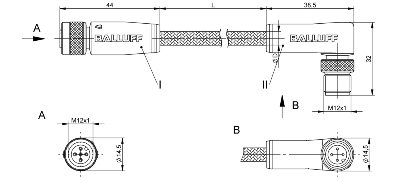 Соединительный кабель Balluff BCC W415-W424-3A-304-MW8434-020