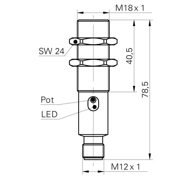 Емкостной датчик уровня Baumer CFAM 18N3600/S14