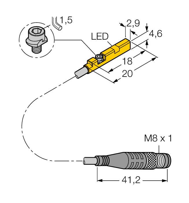 Магнитный датчик TURCK BIM-UNR-AN6X-0.3-PSG3M