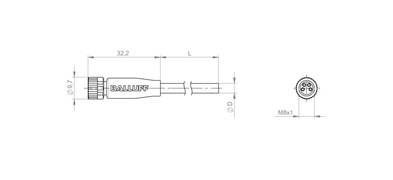 Разъем с кабелем Balluff BCC M314-0000-10-003-PX0434-050