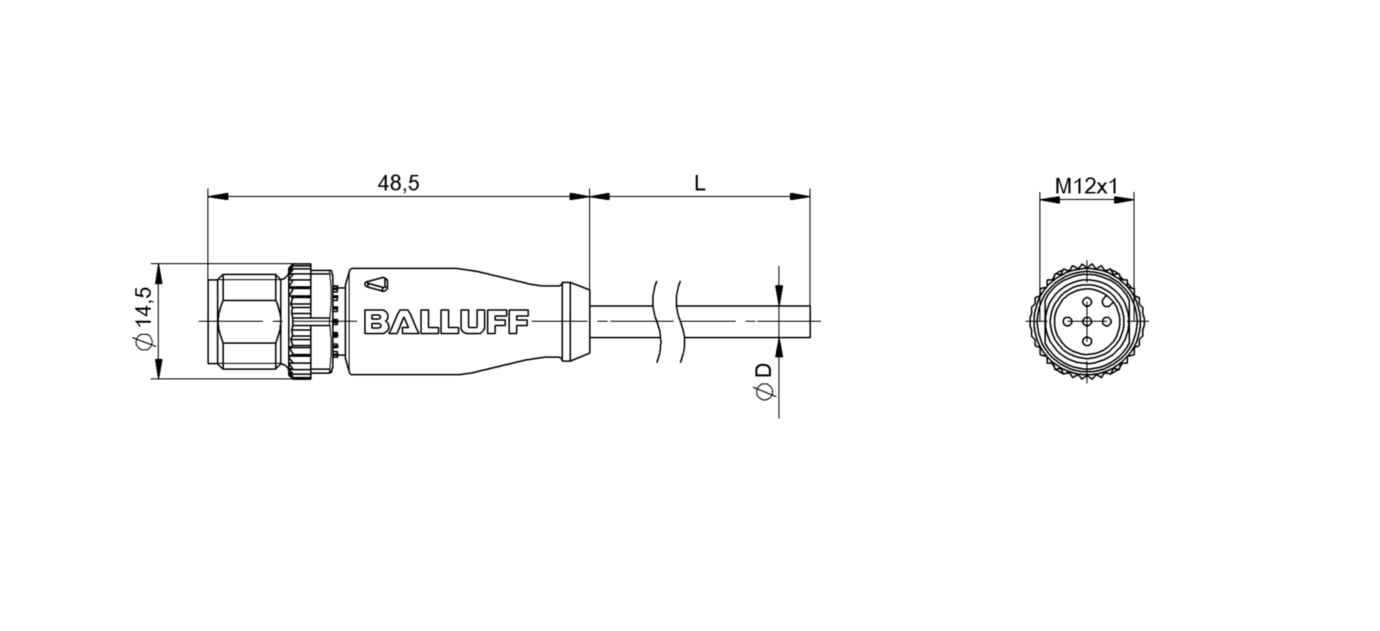 Разъем с кабелем Balluff BCC M415-0000-2A-034-PX0575-050