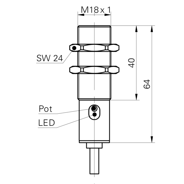Емкостной датчик уровня Baumer CFAM 18P1600