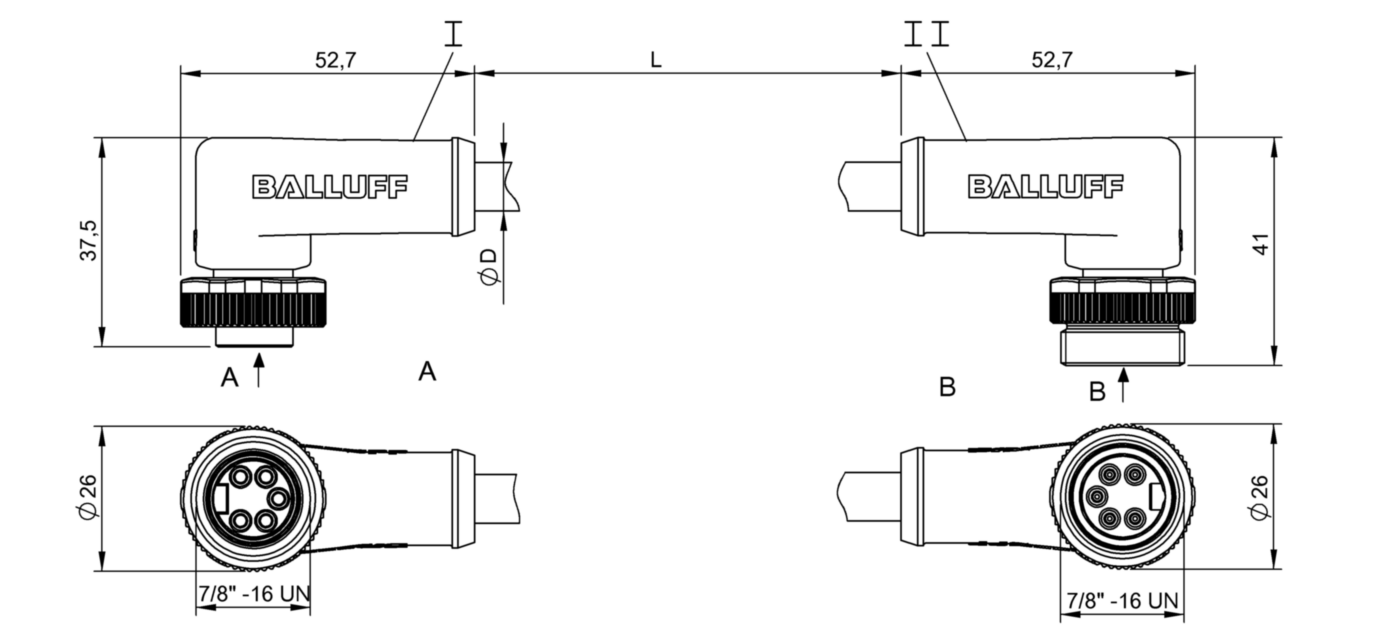 Соединительный кабель Balluff BCC A325-A325-30-330-VS85N5-020