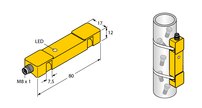 Индуктивный датчик TURCK NI20U-TS12-AP6X2-V1131