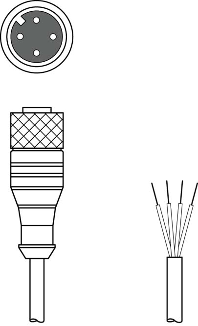 Разъем с кабелем Leuze Electronic KD U-M12-4A-P1-150