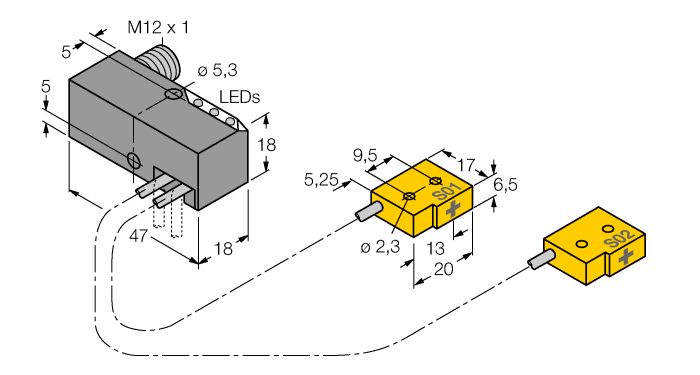 Индуктивный датчик TURCK NI2-Q6.5-AP6-0.1-FS4.4X3/S304