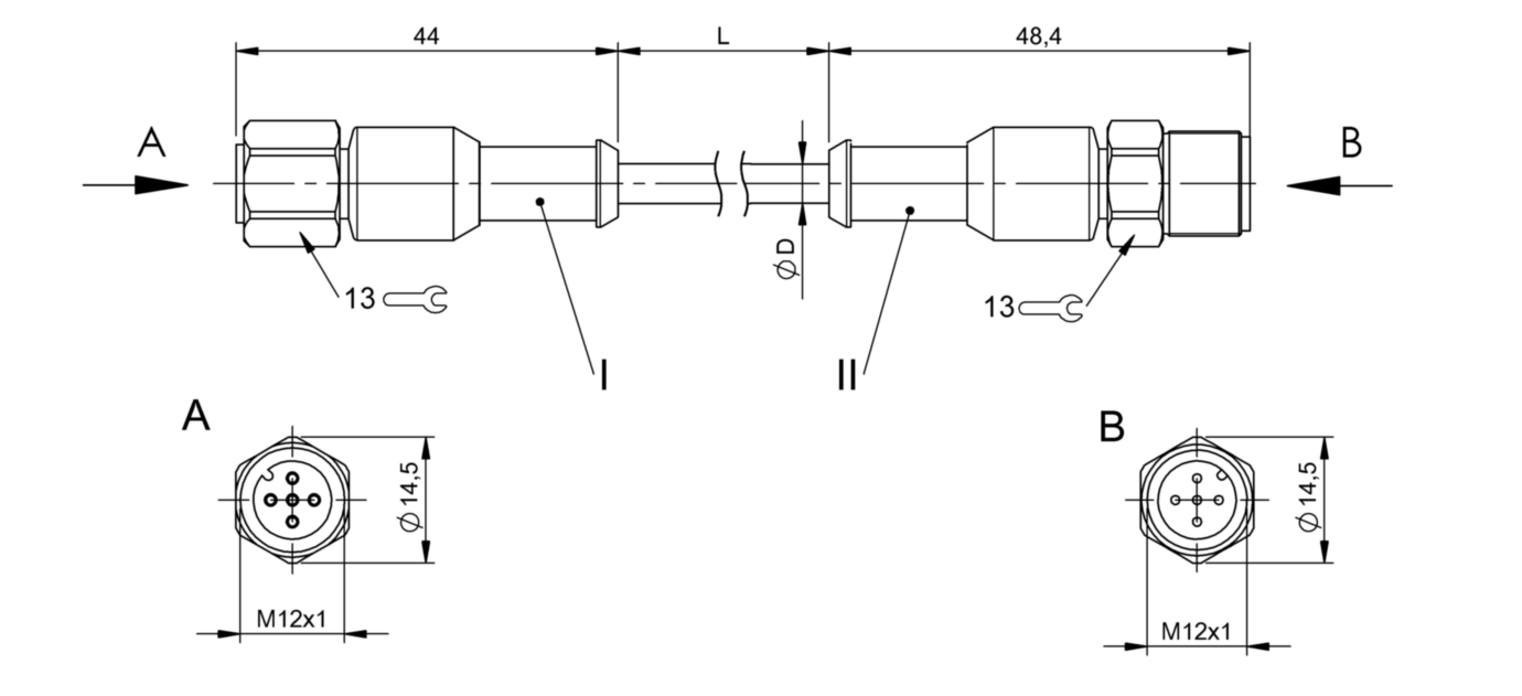 Соединительный кабель Balluff BCC S4B5-S4B5-3A-313-YX8534-100-C009