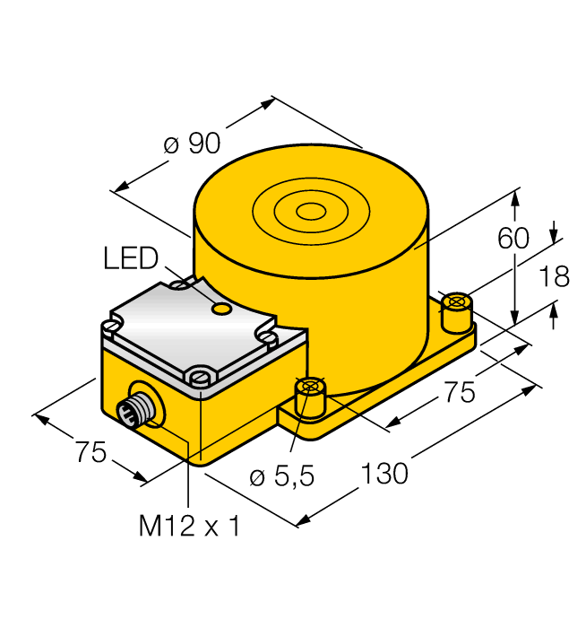 Индуктивный датчик TURCK NI100U-K90SR-VN4X2-H1141
