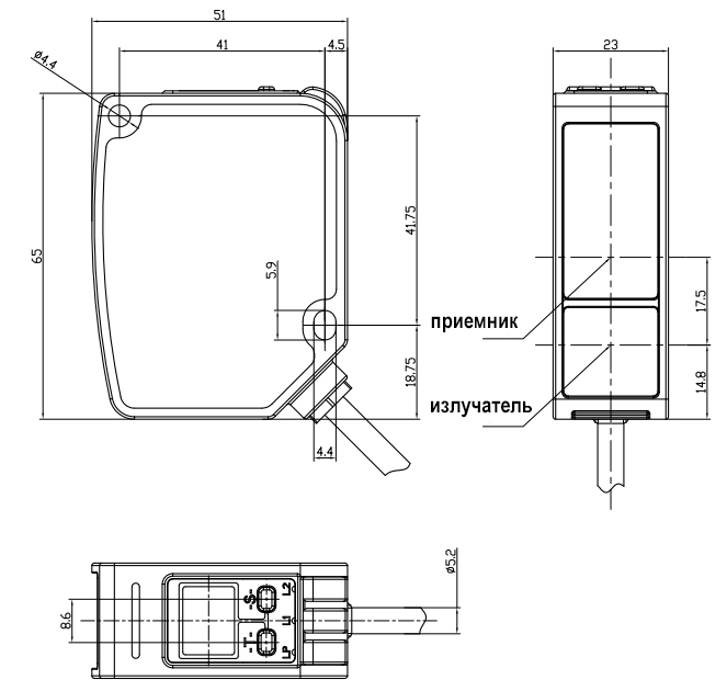Оптический датчик смещения LANBAO PDB-CR30TGI