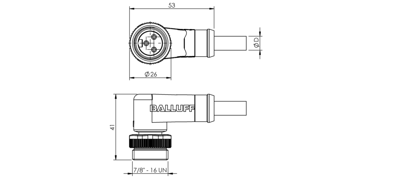 Разъем с кабелем Balluff BCC A323-0000-20-071-VX43W6-050