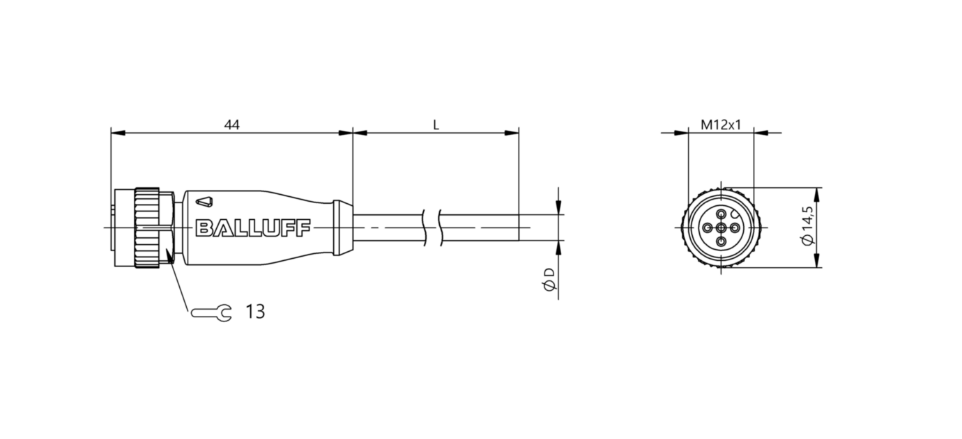 Разъем с кабелем Balluff BCC M415-0000-1A-007-EX43T2-020