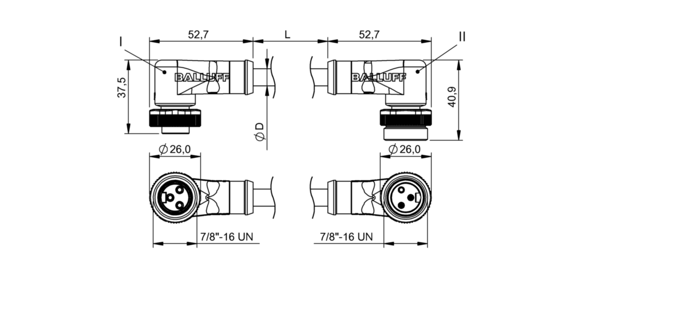 Соединительный кабель Balluff BCC A323-A323-30-345-VX43W6-100
