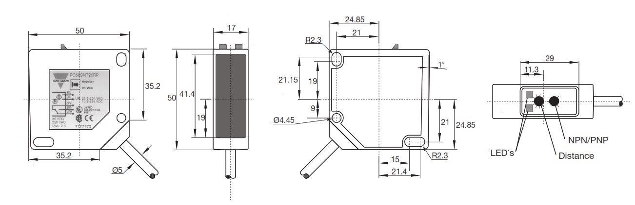 Оптический датчик Carlo Gavazzi PC50CNP06BAML