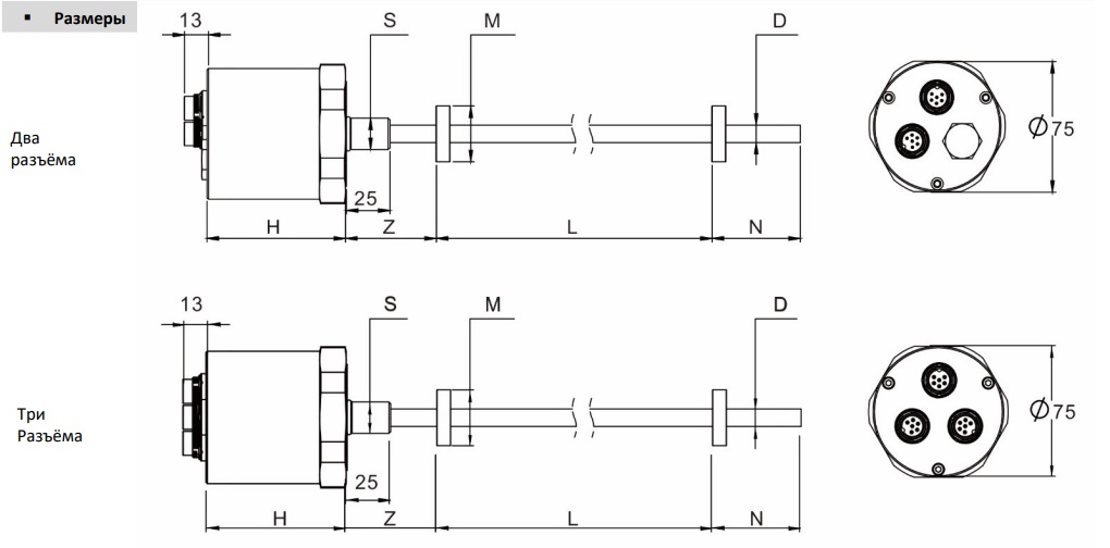 Датчик линейных перемещений AMT Linear Position Sensor LPS2-GT10MB40100MHD63N1A110