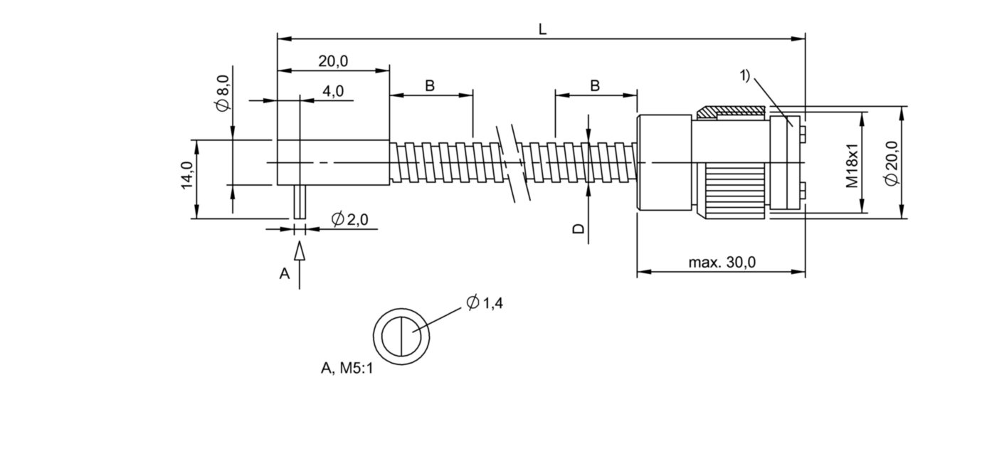 Оптоволоконный кабель Balluff BFO 18A-XAF-MZG-15-0,5