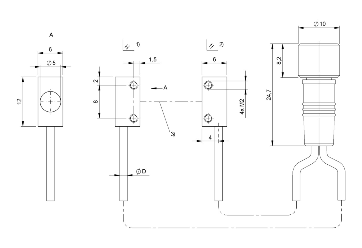 Оптоволоконный кабель Balluff BOH TI-Q06-004-VC-02-S49F