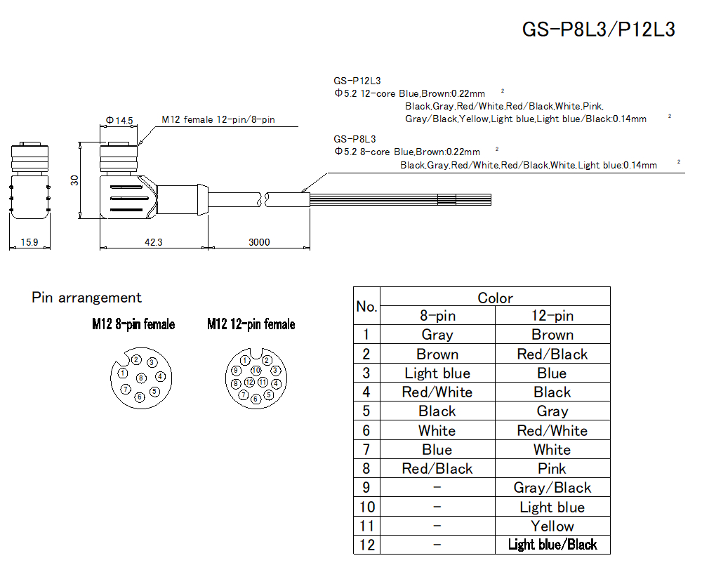 Кабель KEYENCE GS-P12L3
